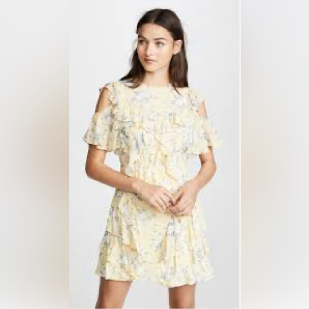 Rebecca Taylor Open Shoulder Lemon Dress size 0